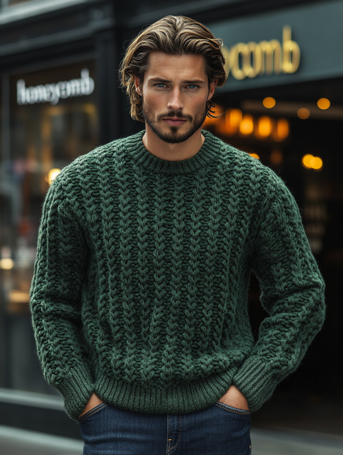 u8133182291 Sweater with textured honeycomb pattern adds war 98b12e8f 8f25 4893 b8e5 2e6b3f068e40 0